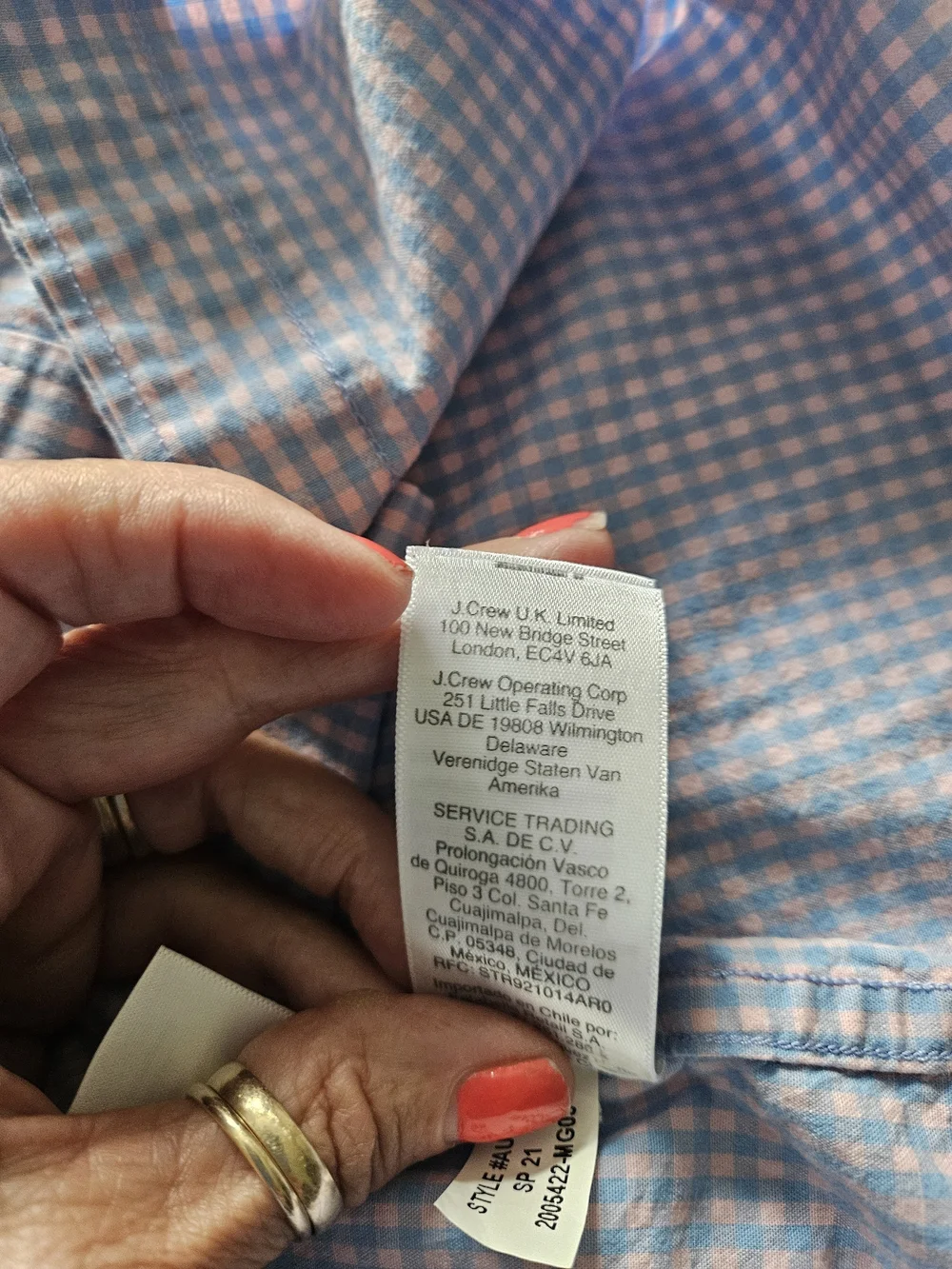 J. Crew Blue Micro-Check Button-Down Shirt
